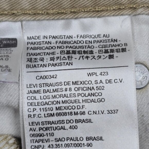 Levis‎ 511 Jeans Men 30x30 (Fits 28x27.5) Beige Slim Straight Stretch Mid Rise - Picture 3 of 12
